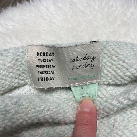 Saturday Sunday Anthropology Sweater Mint Green XS Mock Neck Relaxed - Picture 5 of 9